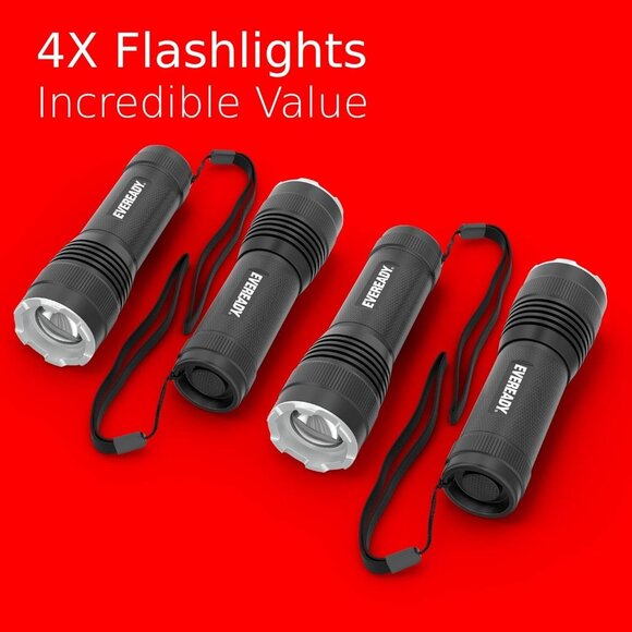 Eveready LED Flashlights (4-Pack) S300 PRO, IPX4 Water Resistant Tactical - Picture 5 of 12